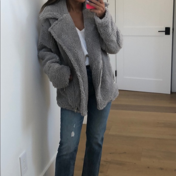 grey teddy jacket